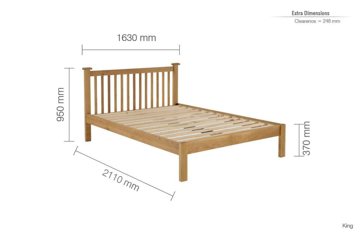 Woburn Solid Oak Bed Frame - Birlea