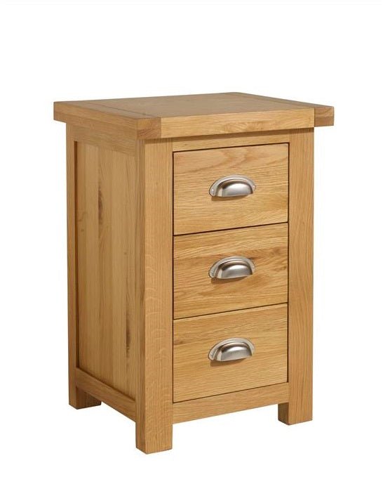 Woburn Solid Oak Large 3 Drawer Bedside - Birlea