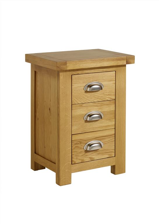 Woburn Solid Oak Small 3 Drawer Bedside - Birlea