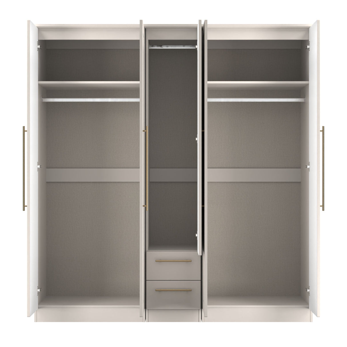 Haworth Tall 5 Door 2 Drawer Mirrored Wardrobe