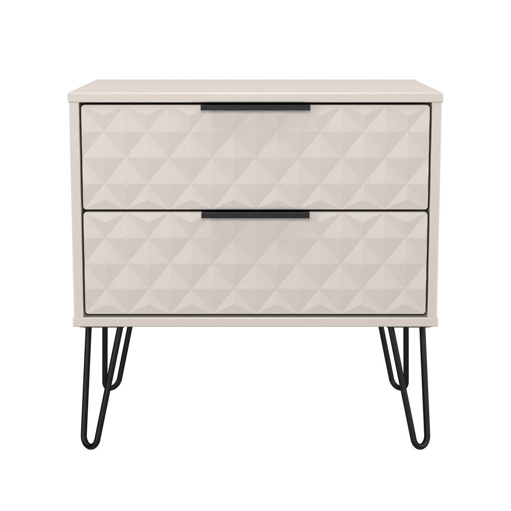 Harlequin 2 Drawer Midi Chest with Black Hairpin Legs
