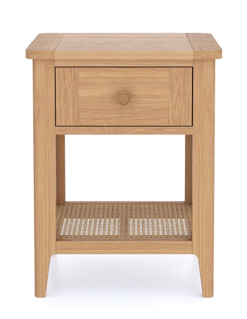 Cypress 1 Drawer Lamp Table with Rattan Shelf