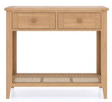 Cypress 2 Drawer Rattan Console Table with Open Shelf