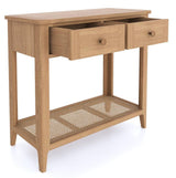 Cypress 2 Drawer Rattan Console Table with Open Shelf