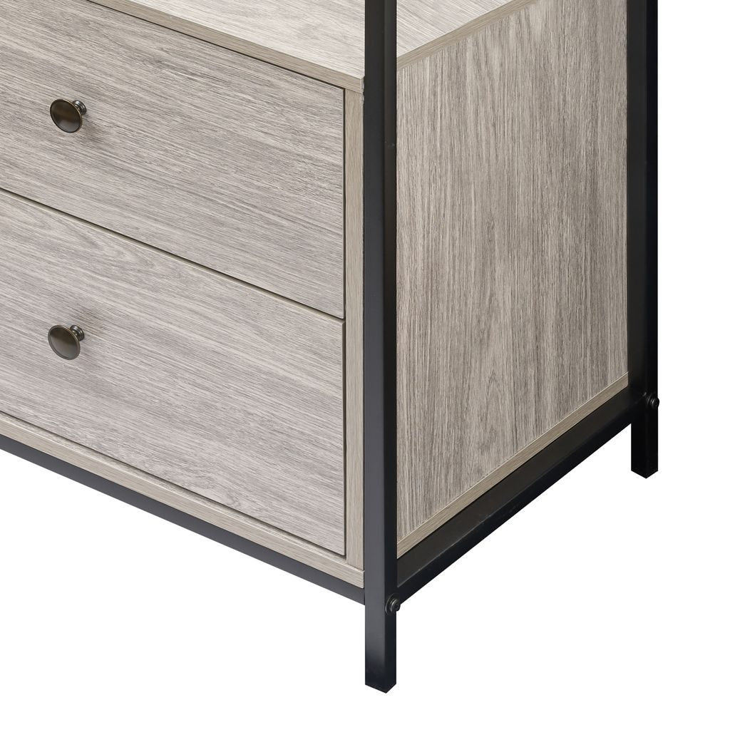 Alva Open Wardrobe with 2 Drawers 3 Piece Bedroom Set