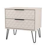 Harlequin 2 Drawer Midi Chest with Black Hairpin Legs