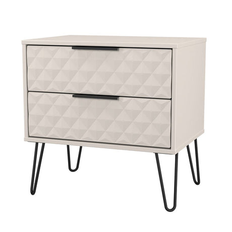 Harlequin 2 Drawer Midi Chest with Black Hairpin Legs