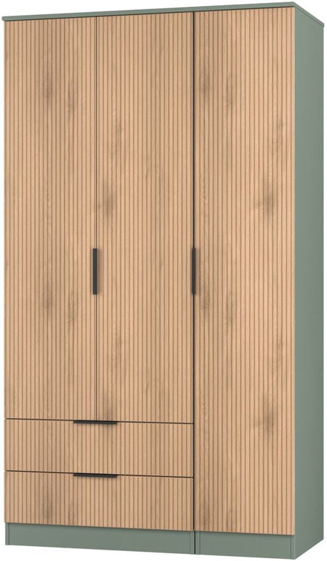 Java Tall 2 Drawer 3 Door Triple Wardrobe