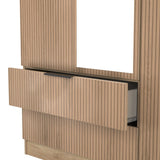 Java Tall Mirrored 2 Drawer 3 Door Triple Wardrobe
