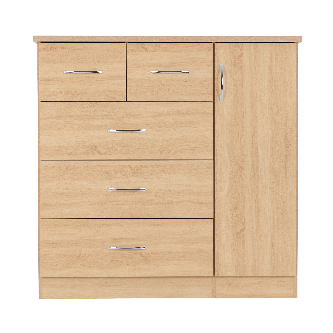 Nevada 5 Drawer Low Wardrobe