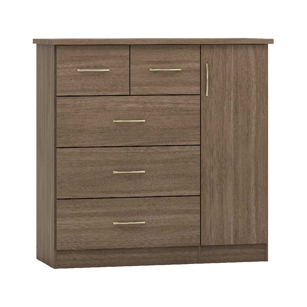 Nevada 5 Drawer Low Wardrobe