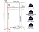 Miami Ridged 3 Door Fluted Triple Wardrobe