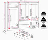 Malvern 6 Door 2 Drawer Wardrobe