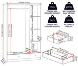 Denver 3 Door 2 Drawer Mirrored Triple Wardrobe