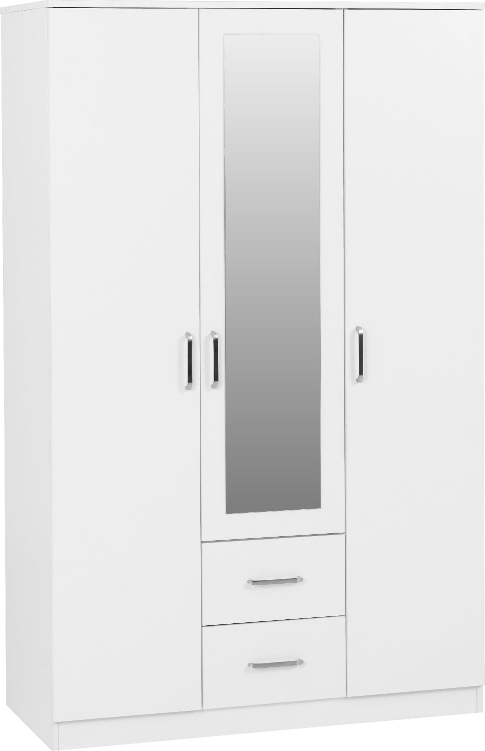 Dakota 3 Door 2 Drawer Mirrored Triple Wardrobe