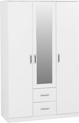 Dakota 3 Door 2 Drawer Mirrored Triple Wardrobe