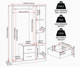Dakota 3 Door 2 Drawer Mirrored Triple Wardrobe