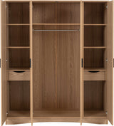 Tessa 4 Door Mirrored Wardrobe