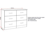 Nevada 6 Drawer Chest of Drawers