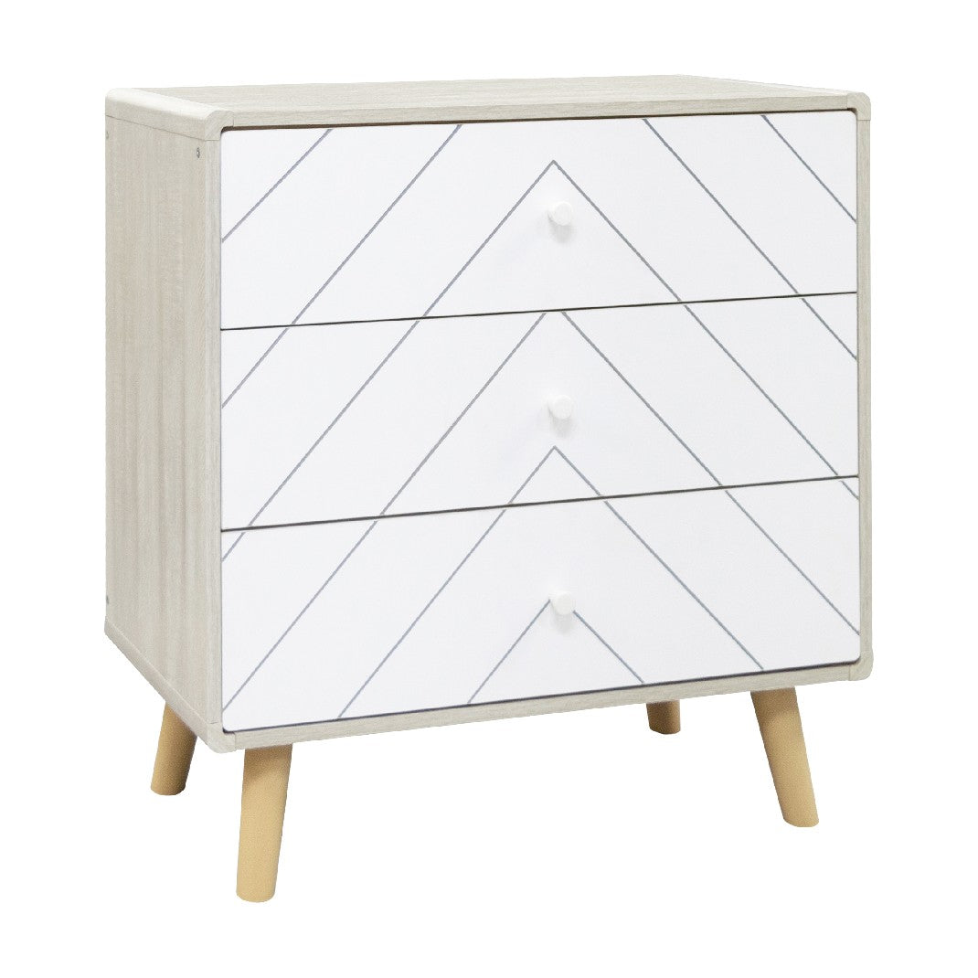 Dixie Dusty Grey and White 3 Drawer Chest