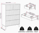 Miami Ridged 3+2 Drawer Fluted Chest of Drawers