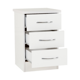 Nevada 3 Drawer Bedside Cabinet