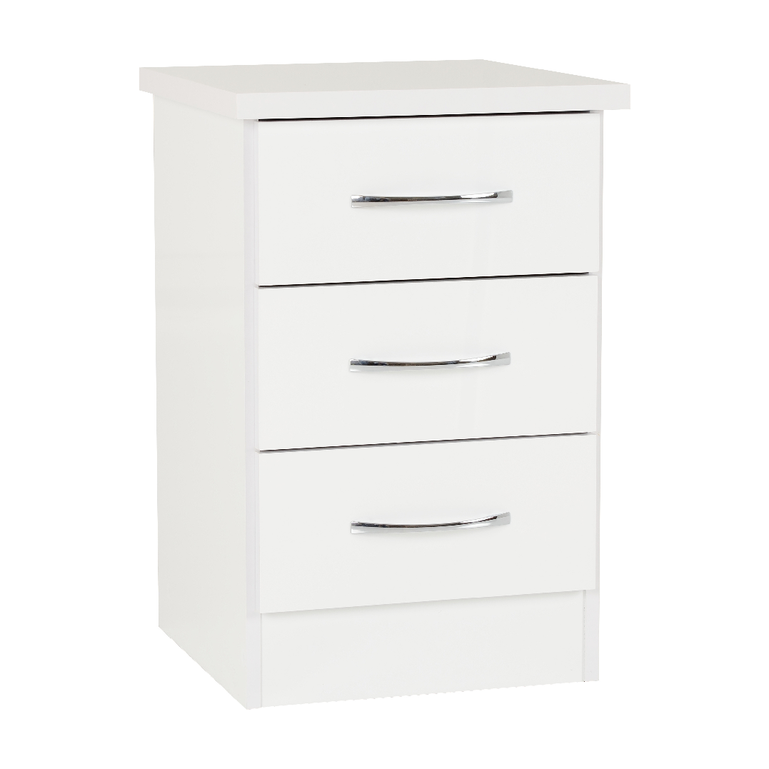 Nevada 3 Drawer Bedside Cabinet