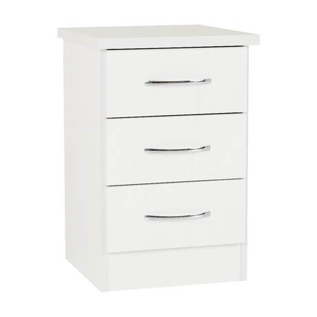 Nevada 3 Drawer Bedside Cabinet