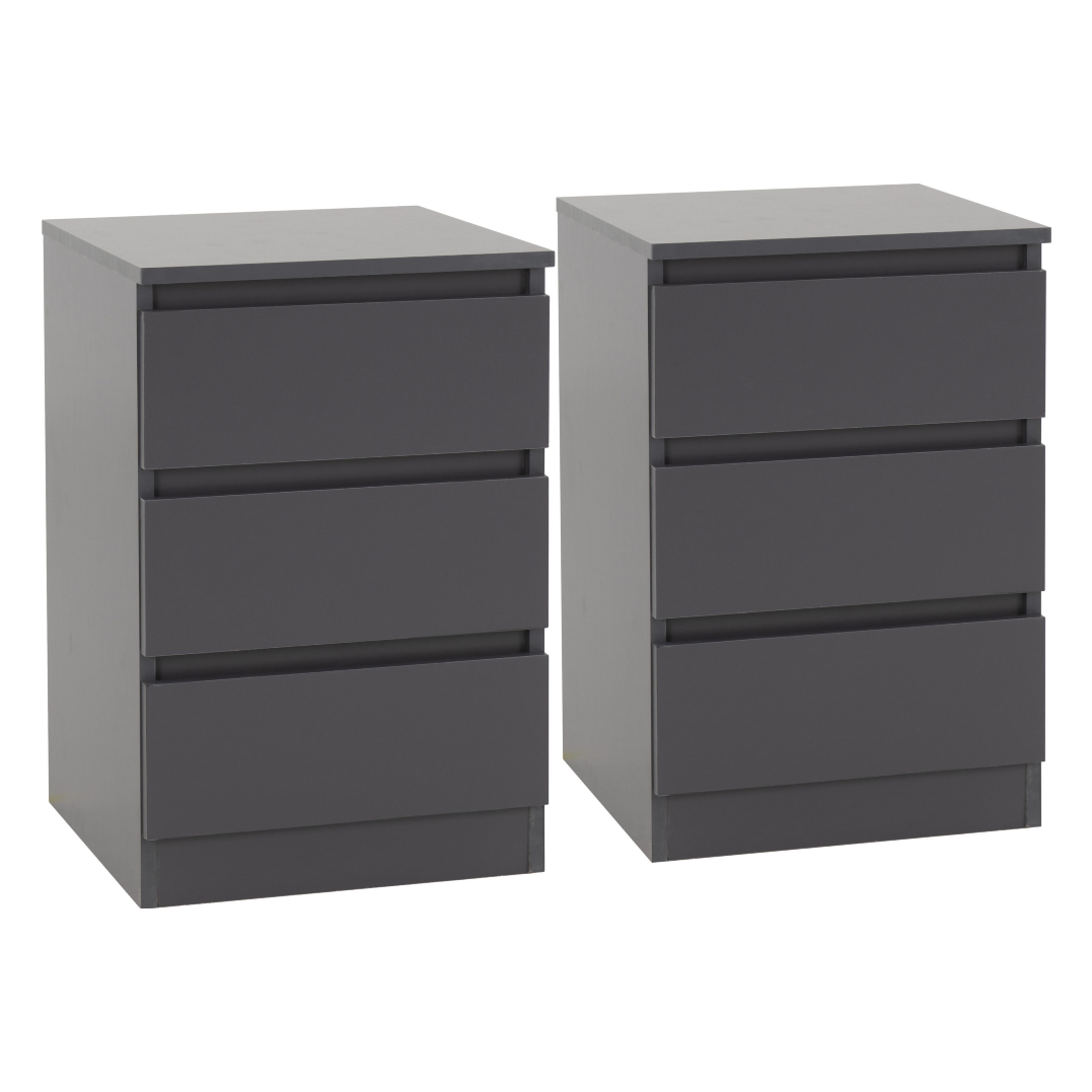 Pair of Malvern 3 Drawer Bedside Tables