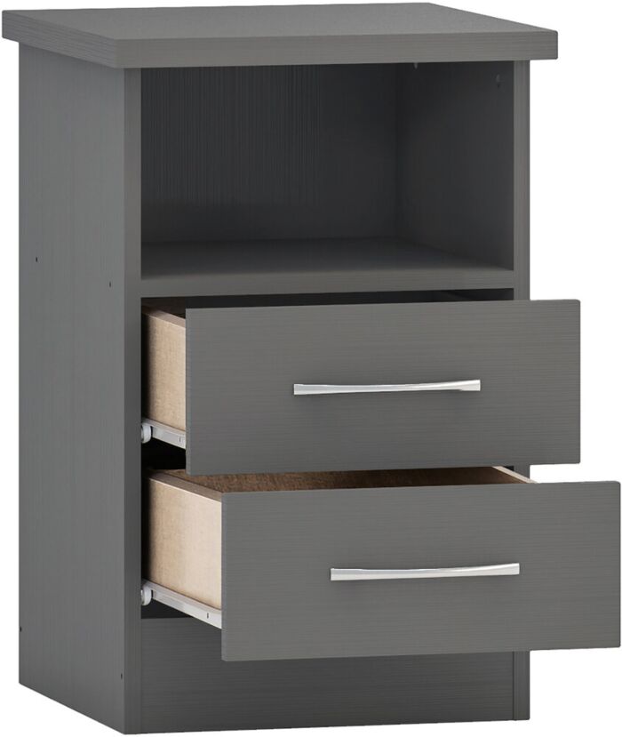 Nevada 2 Drawer Bedside Table