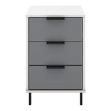 Madrid Grey and White Gloss 3 Drawer Bedside