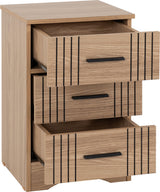 Tessa 3 Drawer Bedside Table