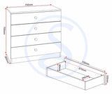 Denver 2 Door Double Wardrobe 3 Piece Bedroom Set