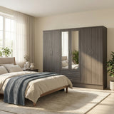 Nevada 6 Door 2 Drawer Mirrored Wardrobe