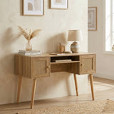 Manila 2 Door Rattan Compact Storage Desk