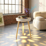 Bluetooth Speaker Side Table with 360° Sound & LED Light