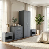 Highbury 4 Piece Bedroom Set With 2 Door Double Wardrobe