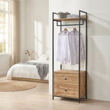 Alva Open Wardrobe with Clothes Rail & 2 Drawers