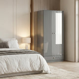 Denver 2 Door 1 Drawer Mirrored Wardrobe