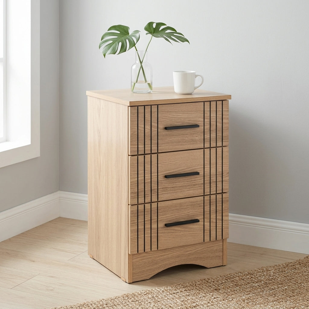 Tessa 3 Drawer Bedside Table