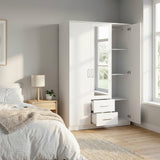 Dakota 3 Door 2 Drawer Mirrored Triple Wardrobe