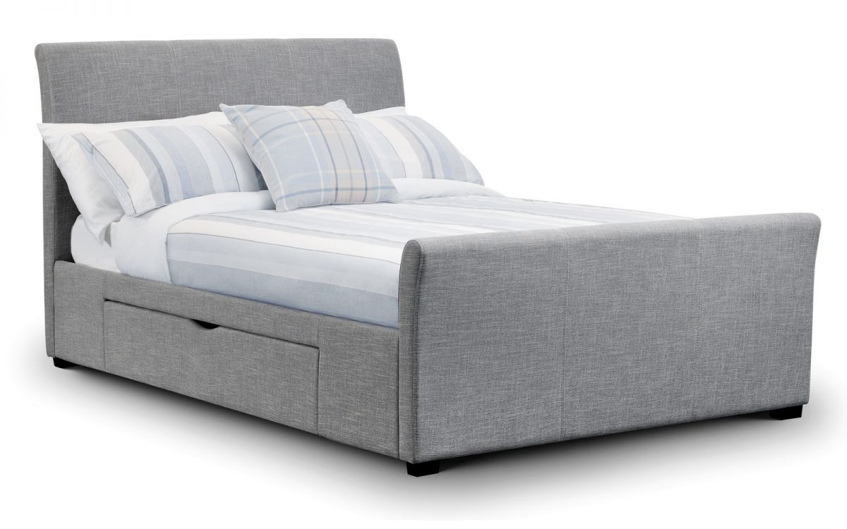 Capri Light Grey Bed Frame with 2 Drawers