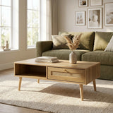 Manila Rattan Effect Coffee Table with Storage Drawer
