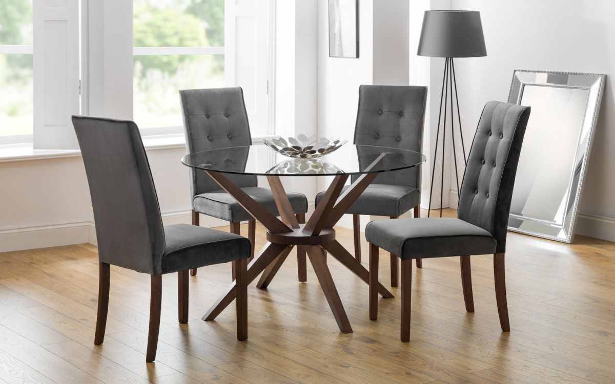 Chelsea Glass and Beech Round Dining Table