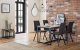 Tribeca Sonoma Oak Dining Table with Black Metal Legs