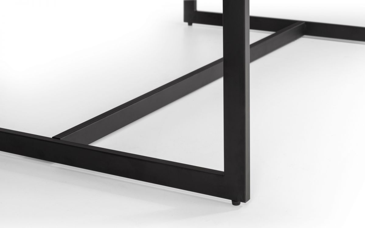 Tribeca Sonoma Oak Dining Table with Black Metal Legs