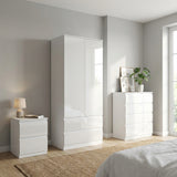 Soho 2 Door Wardrobe, 4 Drawer Chest & Bedside Table Bedroom Set