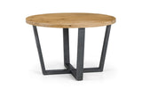 Brooklyn Solid Oak Top Round Dining Table with Metal Legs