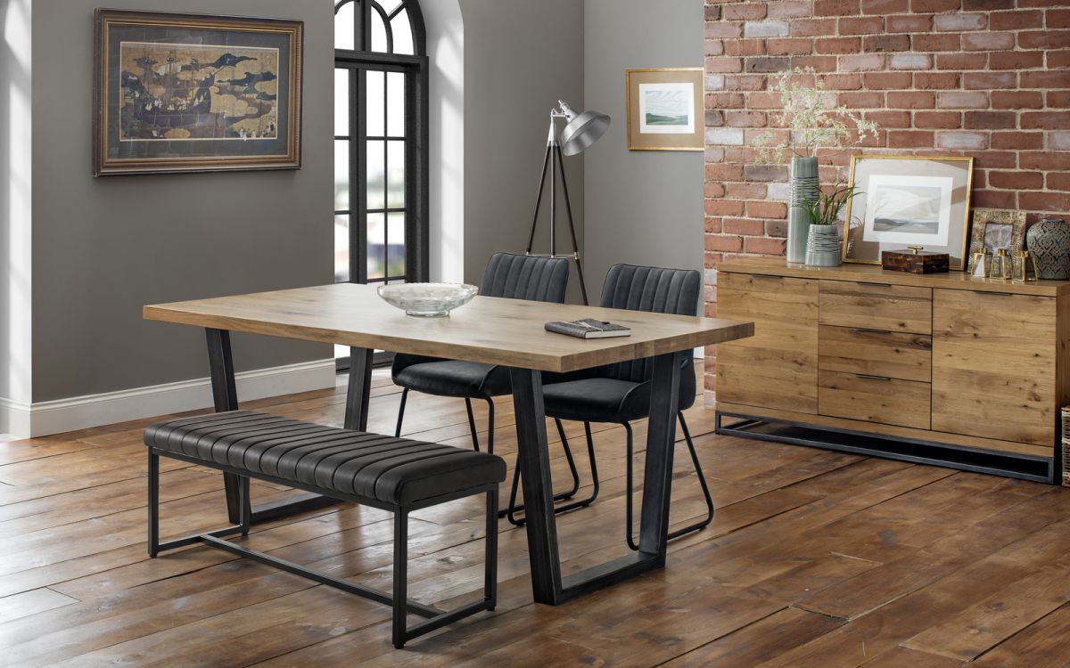 Brooklyn and Soho Dining Table, Bench and 2 Chairs