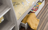 Orion Grey Oak Single Bunk Bed With Storage